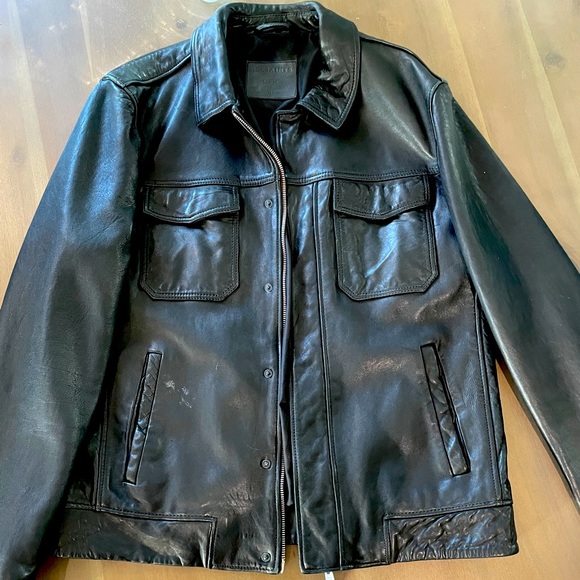 All saints leather jacket like new. Size L